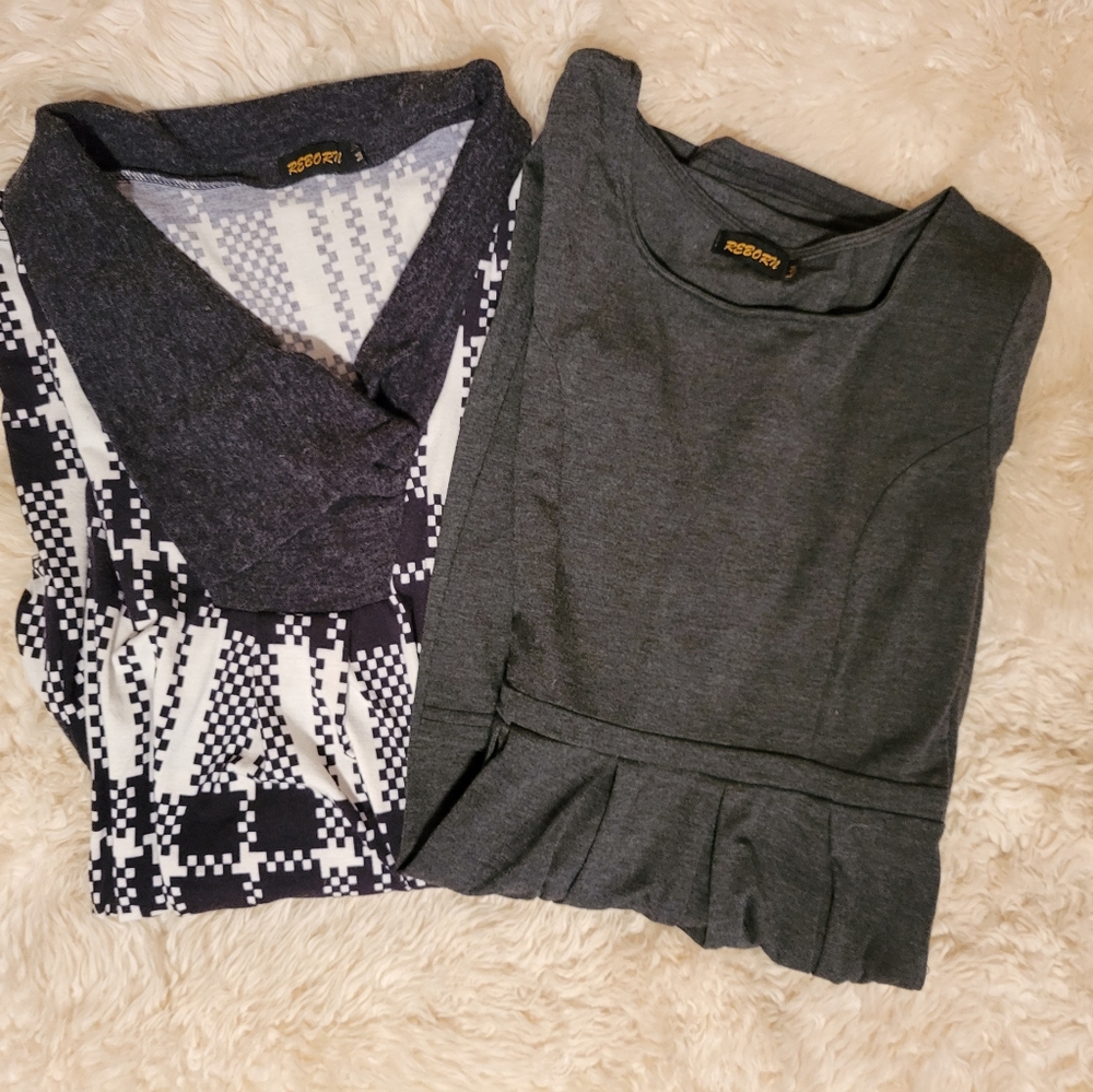 Lot of 2 long sleeve, warm dresses